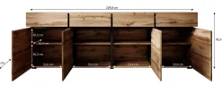 Cainan - Dressoir - Eiken/zwart - 225x40x78 cm