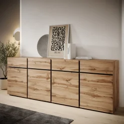 Cainan - Dressoir - Eiken/zwart - 225x40x78 cm