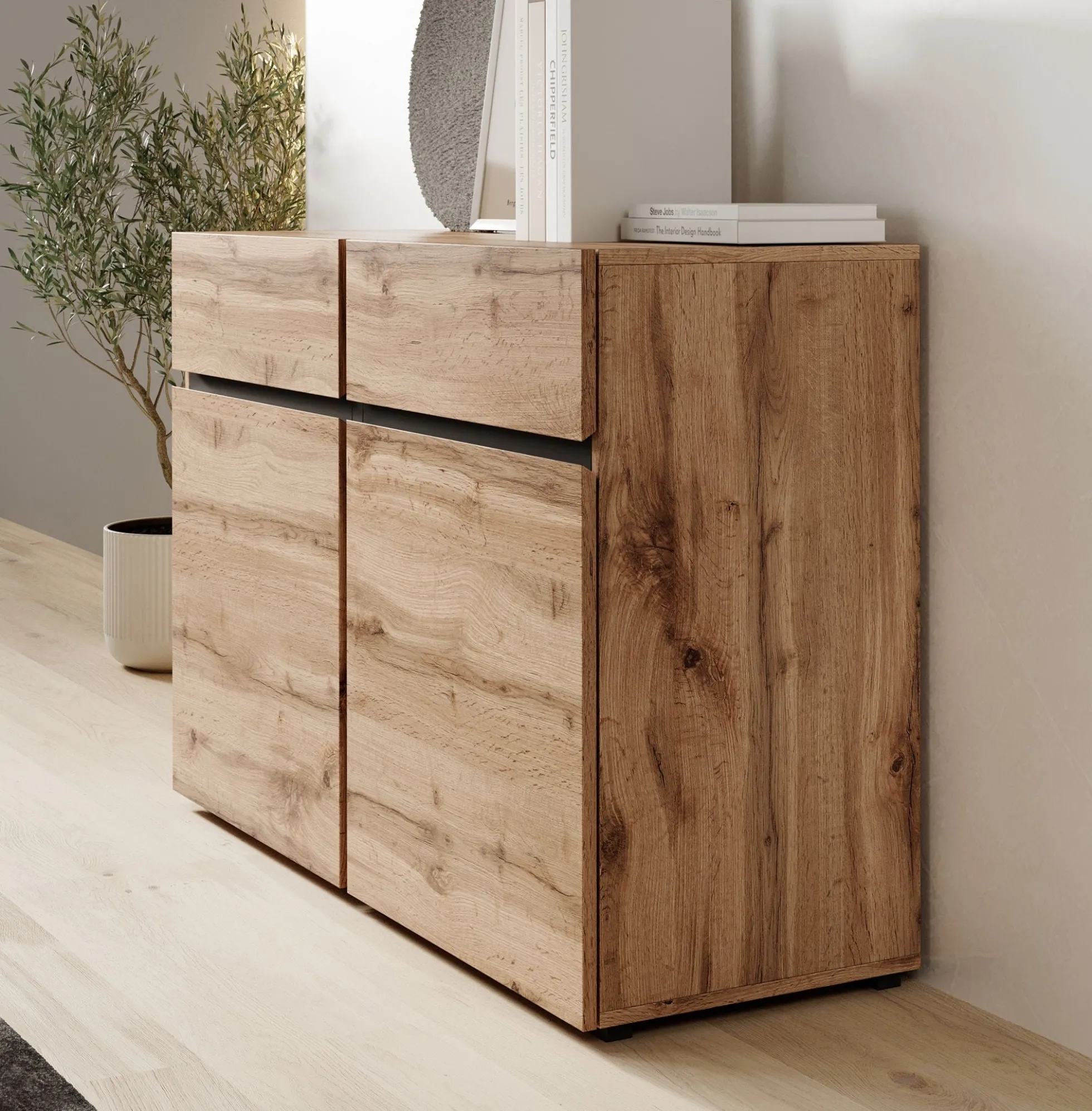 Cainan - Dressoir - Eiken/zwart - 119x40x78 cm