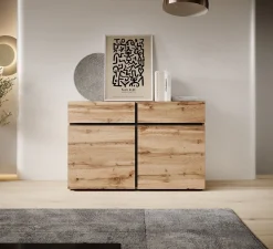 Cainan - Dressoir - Eiken/zwart - 119x40x78 cm