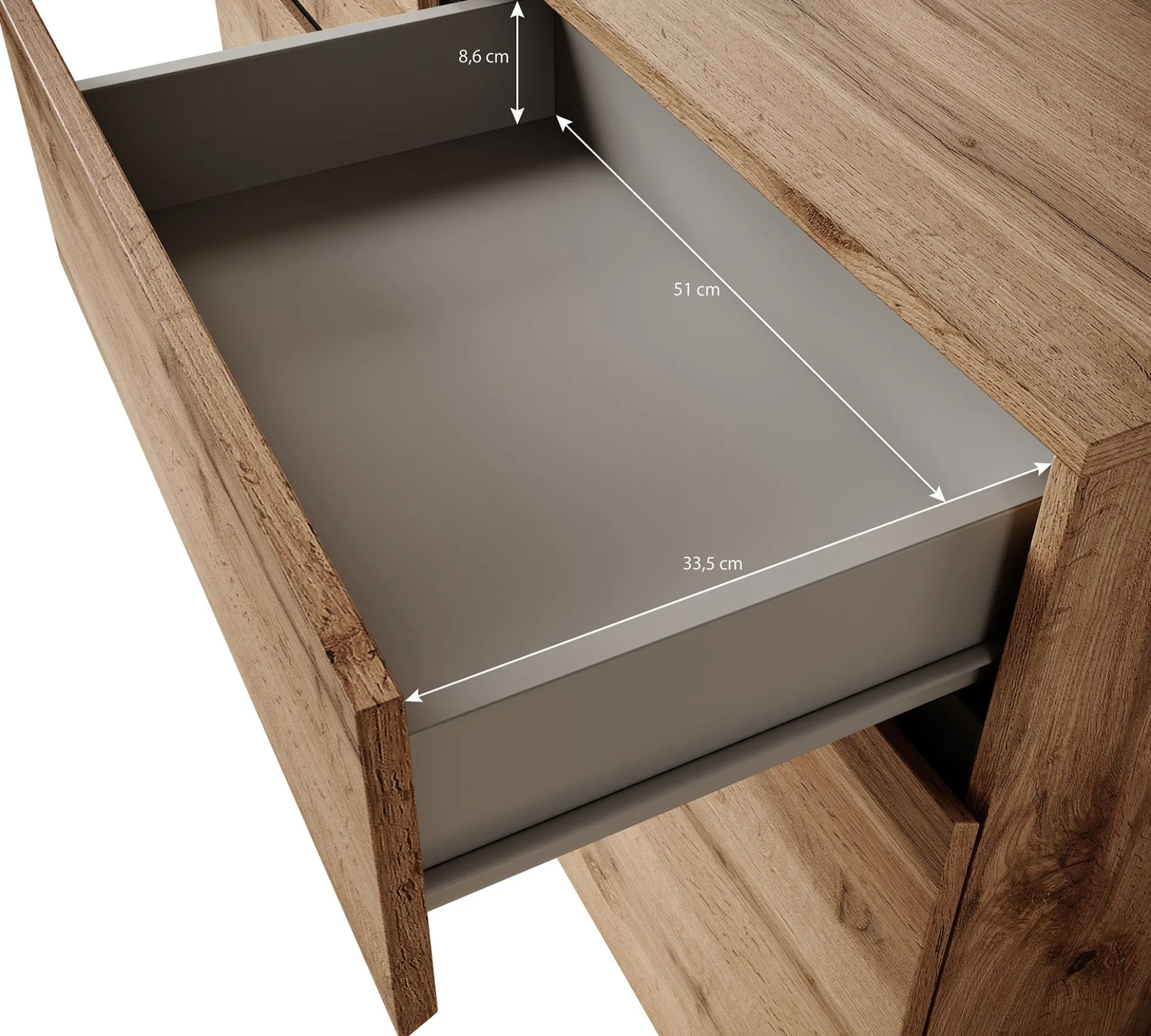 Cainan - Dressoir - Eiken/zwart - 119x40x78 cm