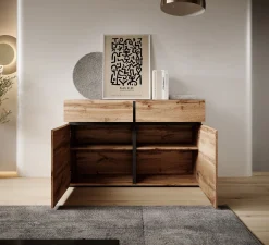 Cainan - Dressoir - Eiken/zwart - 119x40x78 cm