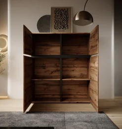 Cainan - Dressoir - Eiken/zwart - 119x40x139 cm