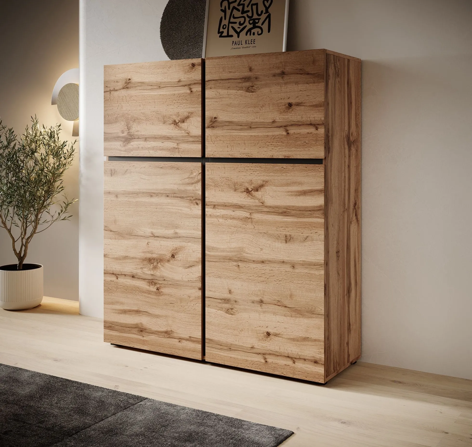 Cainan - Dressoir - Eiken/zwart - 119x40x139 cm