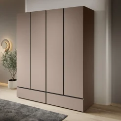 Cainan - Kledingkast 4-deurs - Beige - 180x60x210 cm