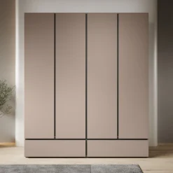 Cainan - Kledingkast 4-deurs - Beige - 180x60x210 cm