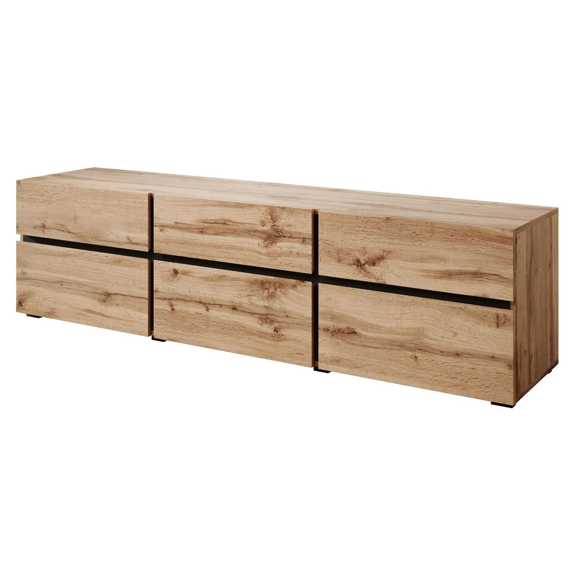 Cainan - TV-Meubel - met 3 lades - Eiken - 180 cm