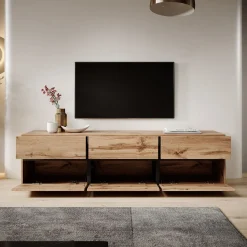 Cainan - TV-Meubel - met 3 lades - Eiken - 180 cm