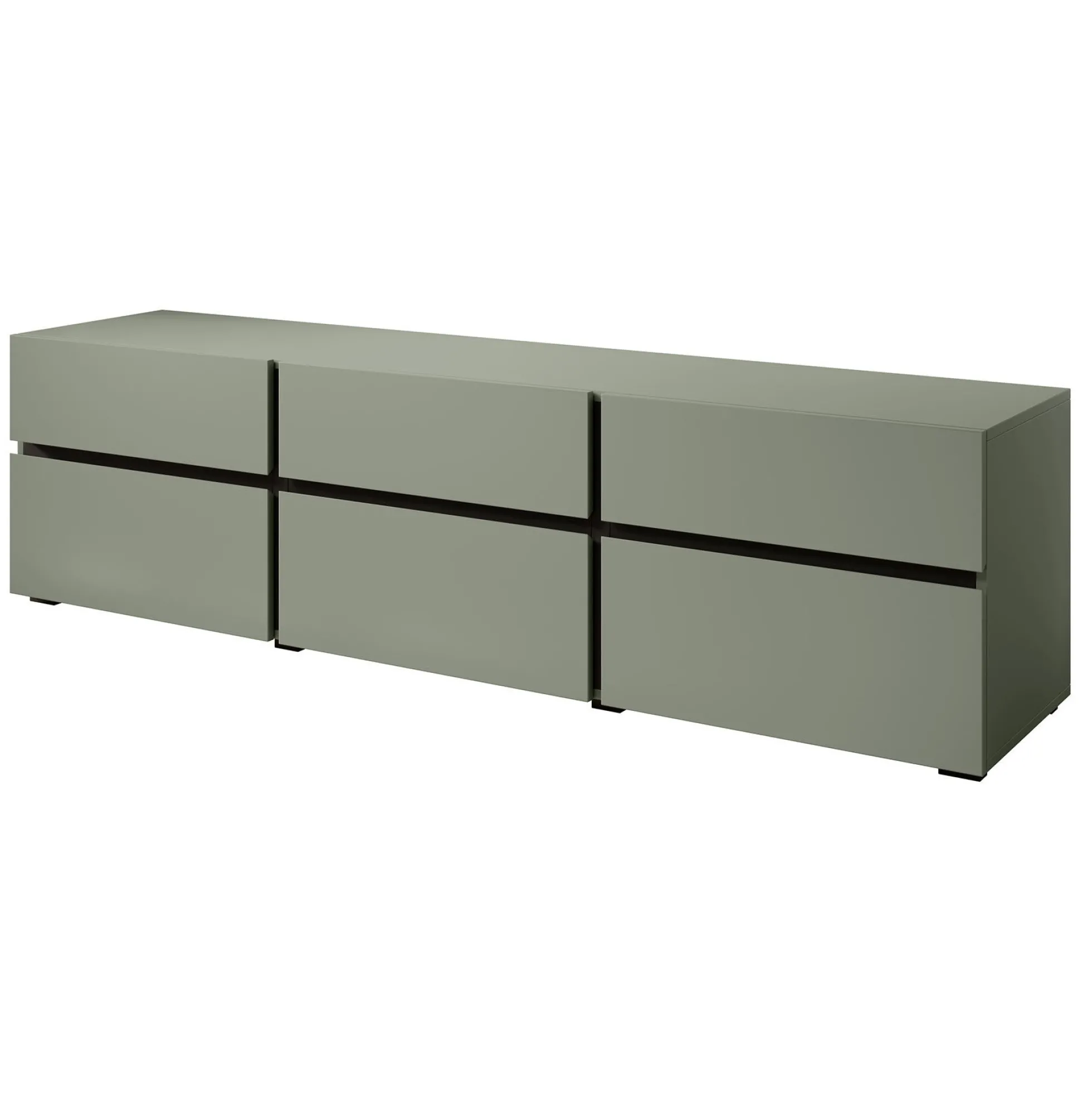 Cainan - TV-Meubel - met 3 lades - Groen - 180 cm
