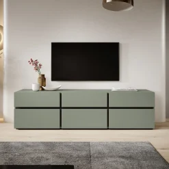Cainan - TV-Meubel - met 3 lades - Groen - 180 cm