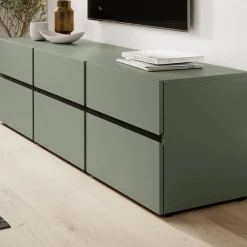 Cainan - TV-Meubel - met 3 lades - Groen - 180 cm