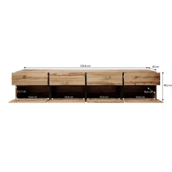 Cainan - TV-Meubel - met 4 lades - Beige - 225 cm