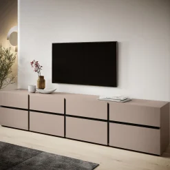 Cainan - TV-Meubel - met 4 lades - Beige - 225 cm