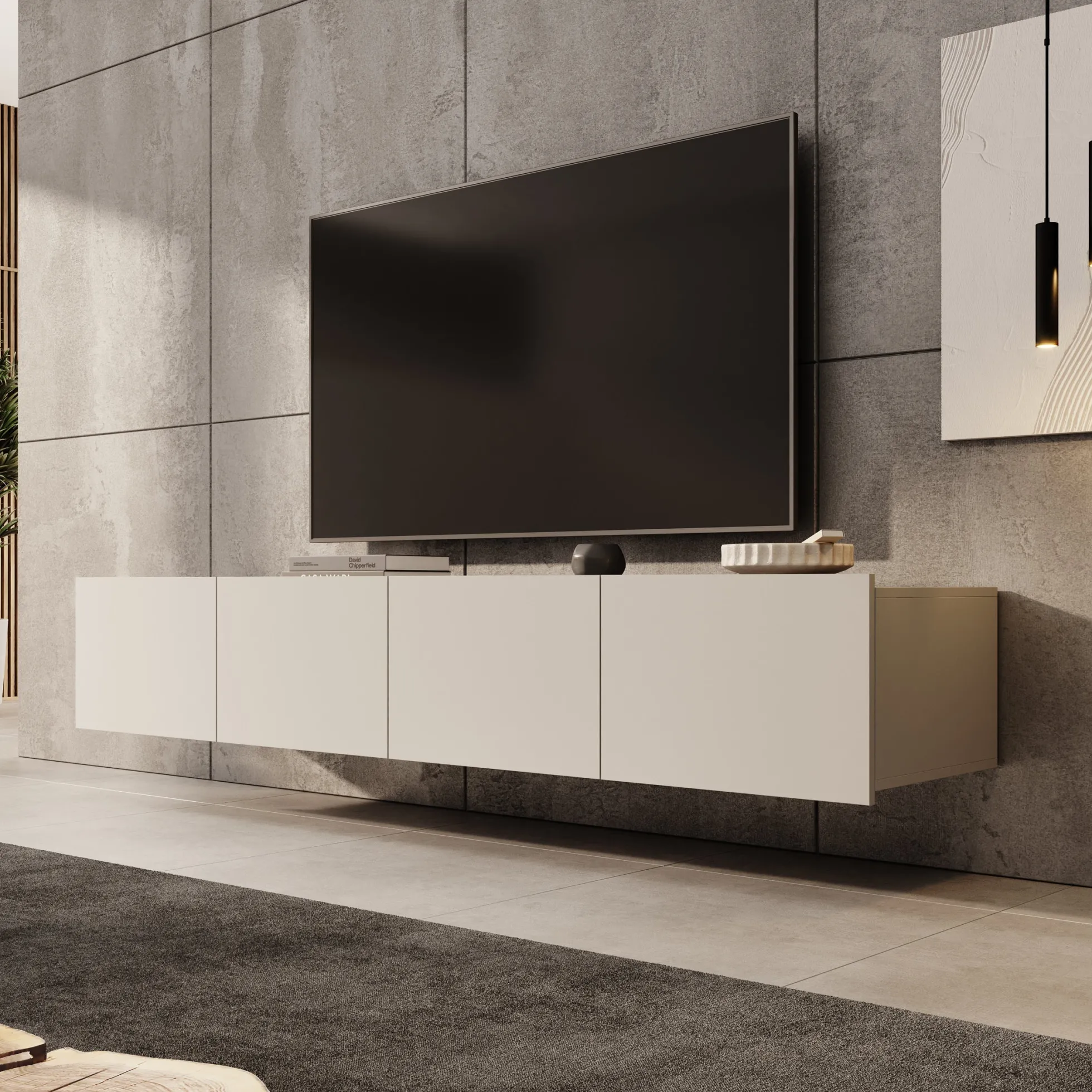 Calabas - TV-Meubel - Beige - 200x43x37 cm