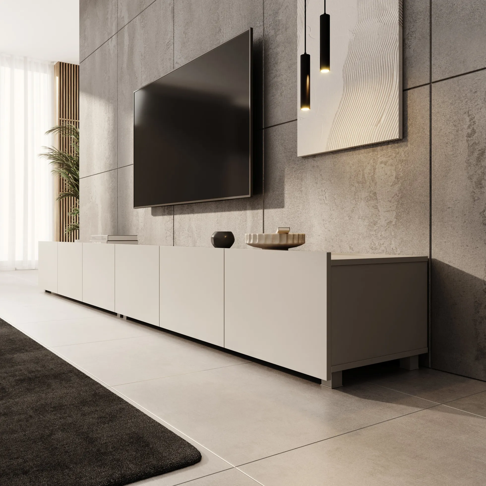Calabas - TV-Meubel - Beige - 300x43x37 cm
