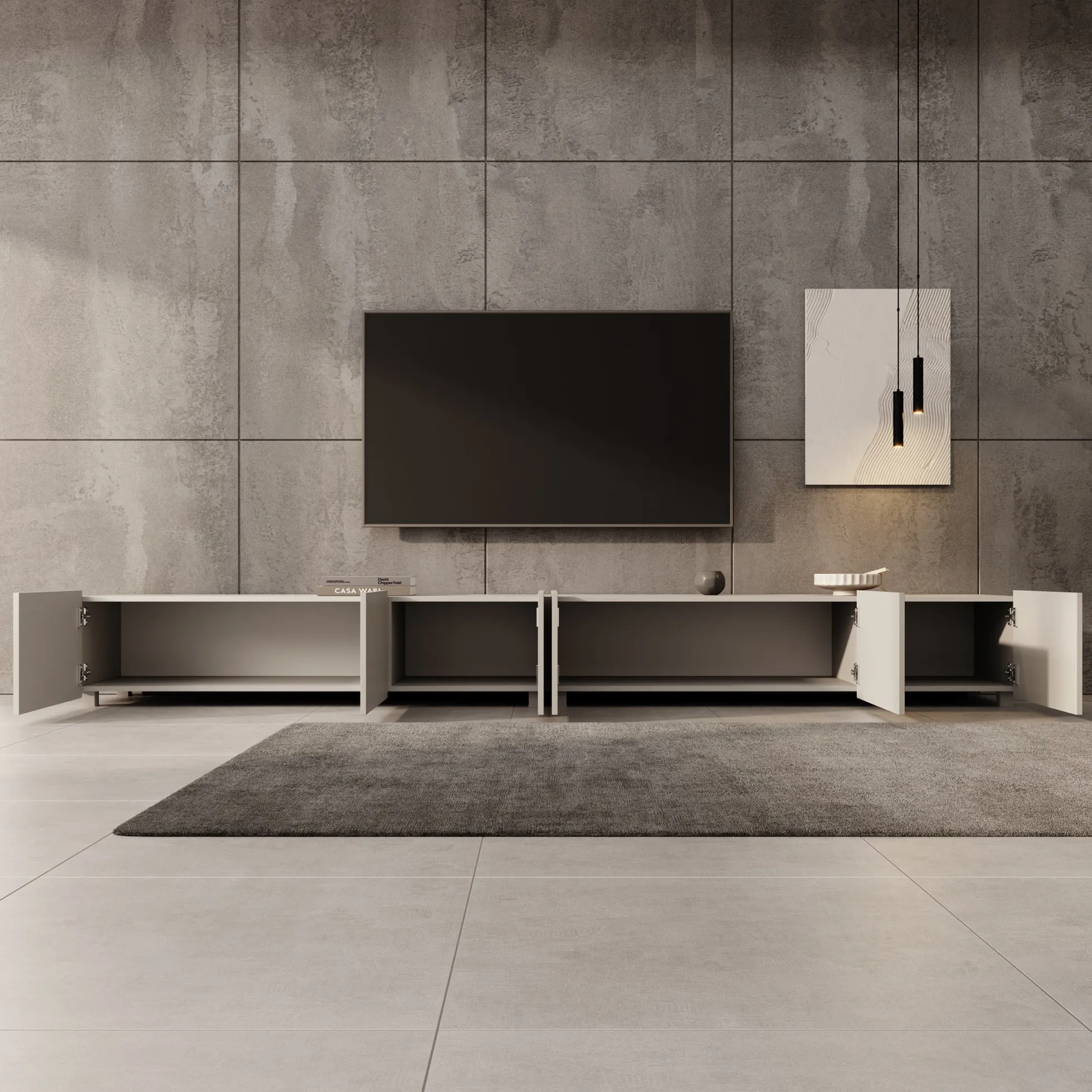 Calabas - TV-Meubel - Beige - 300x43x37 cm