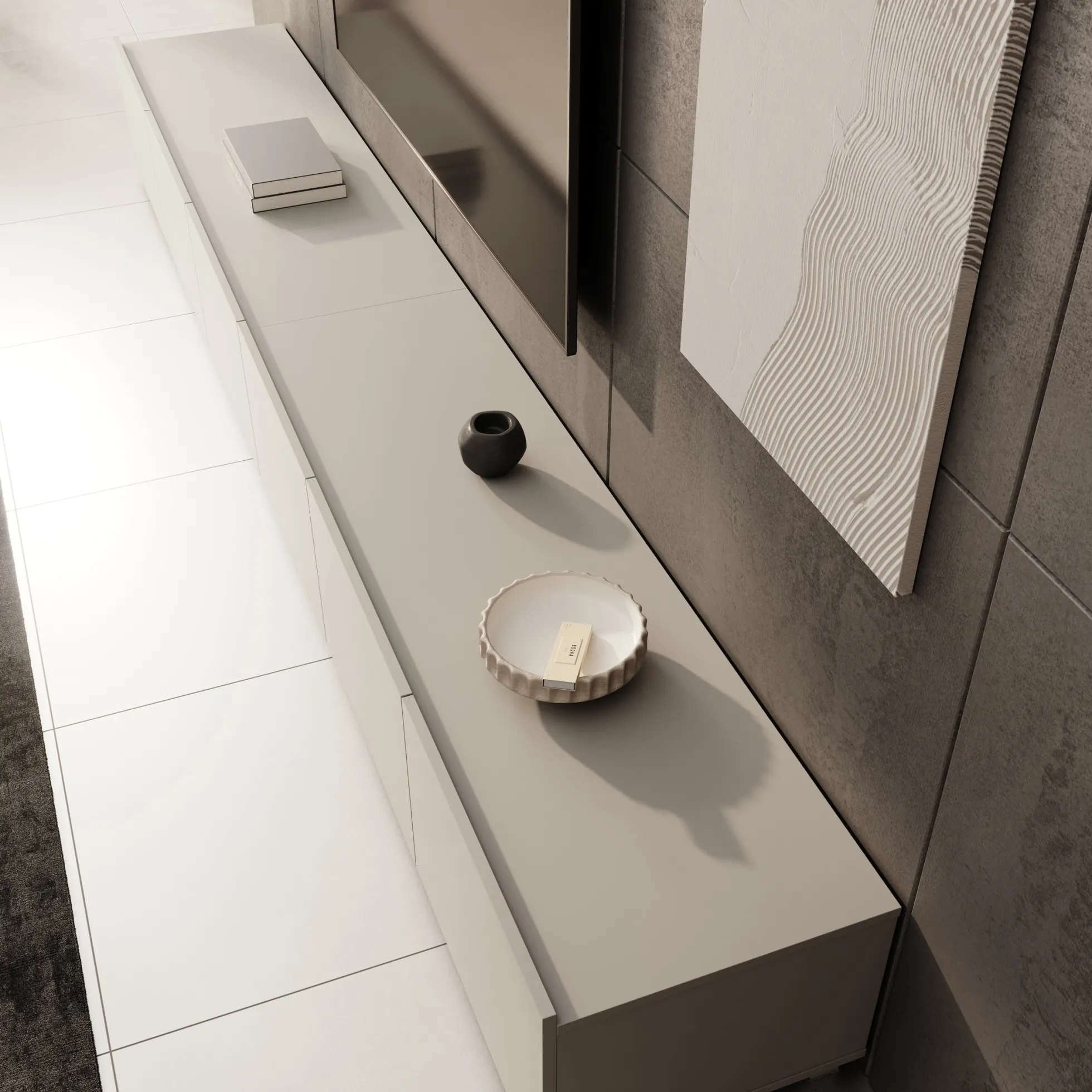Calabas - TV-Meubel - Beige - 300x43x37 cm