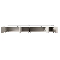 Calabas - TV-Meubel met 6 deuren - Wit - 300x43x37 cm