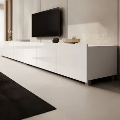Calabas - TV-Meubel met 6 deuren - Wit - 300x43x37 cm