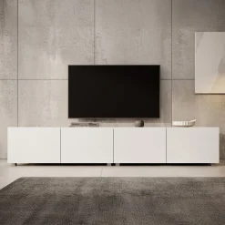 Calabas - TV-Meubel met 4 deuren - Wit - 200x43x37 cm