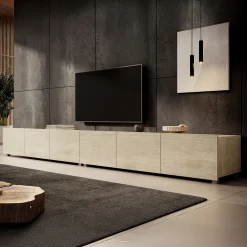 Calabas - TV-Meubel met 6 deuren - Eiken - 300x43x37 cm