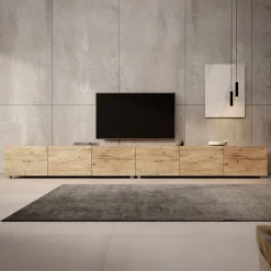 Calabas - TV-Meubel met 6 deuren - Kastanje - 300x43x37 cm