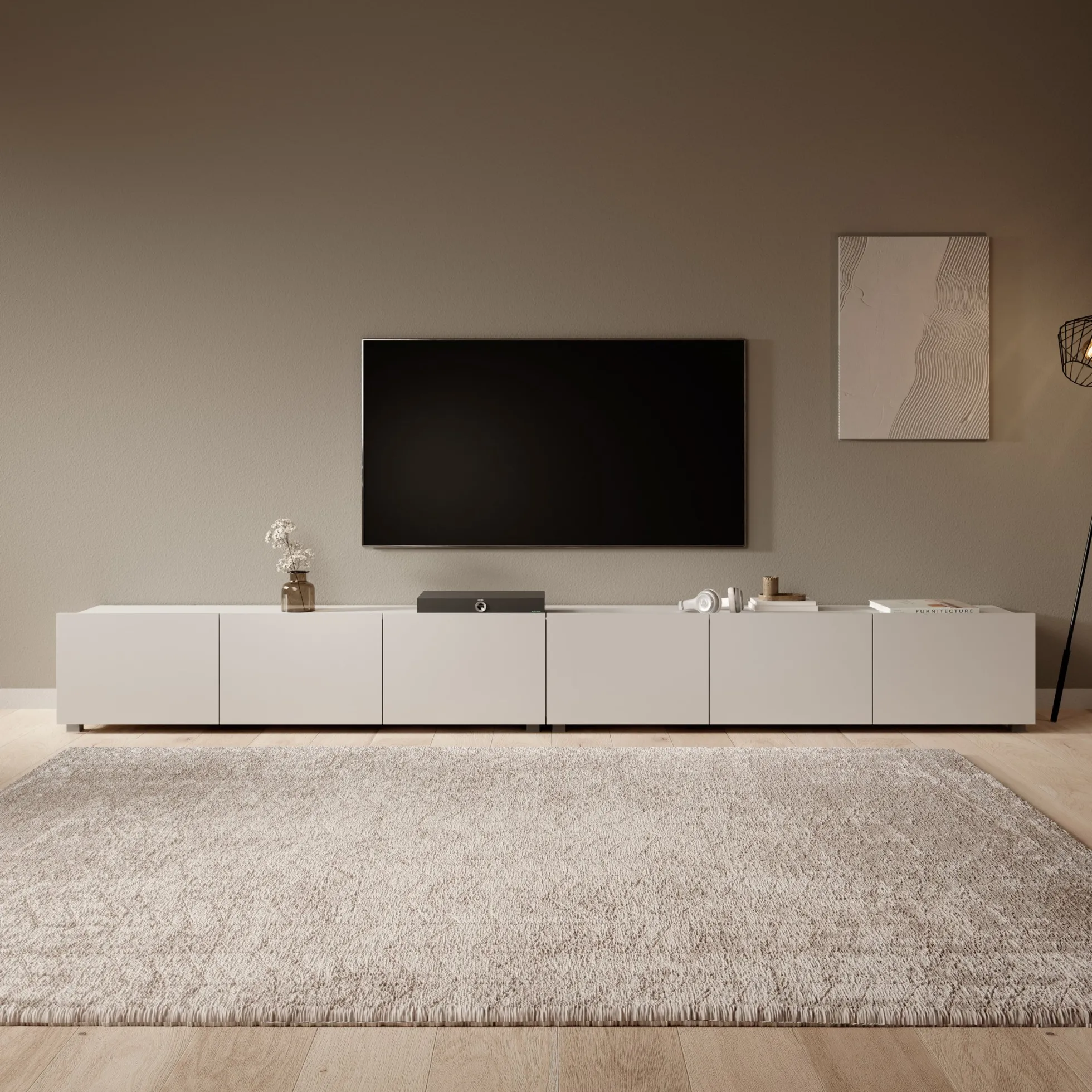 Calgary - TV-Meubel - met 6 deuren - Beige - 300x43x37 cm