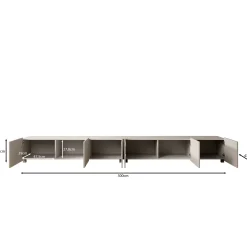 Calgary - TV-Meubel - met 6 deuren - Beige - 300x43x37 cm