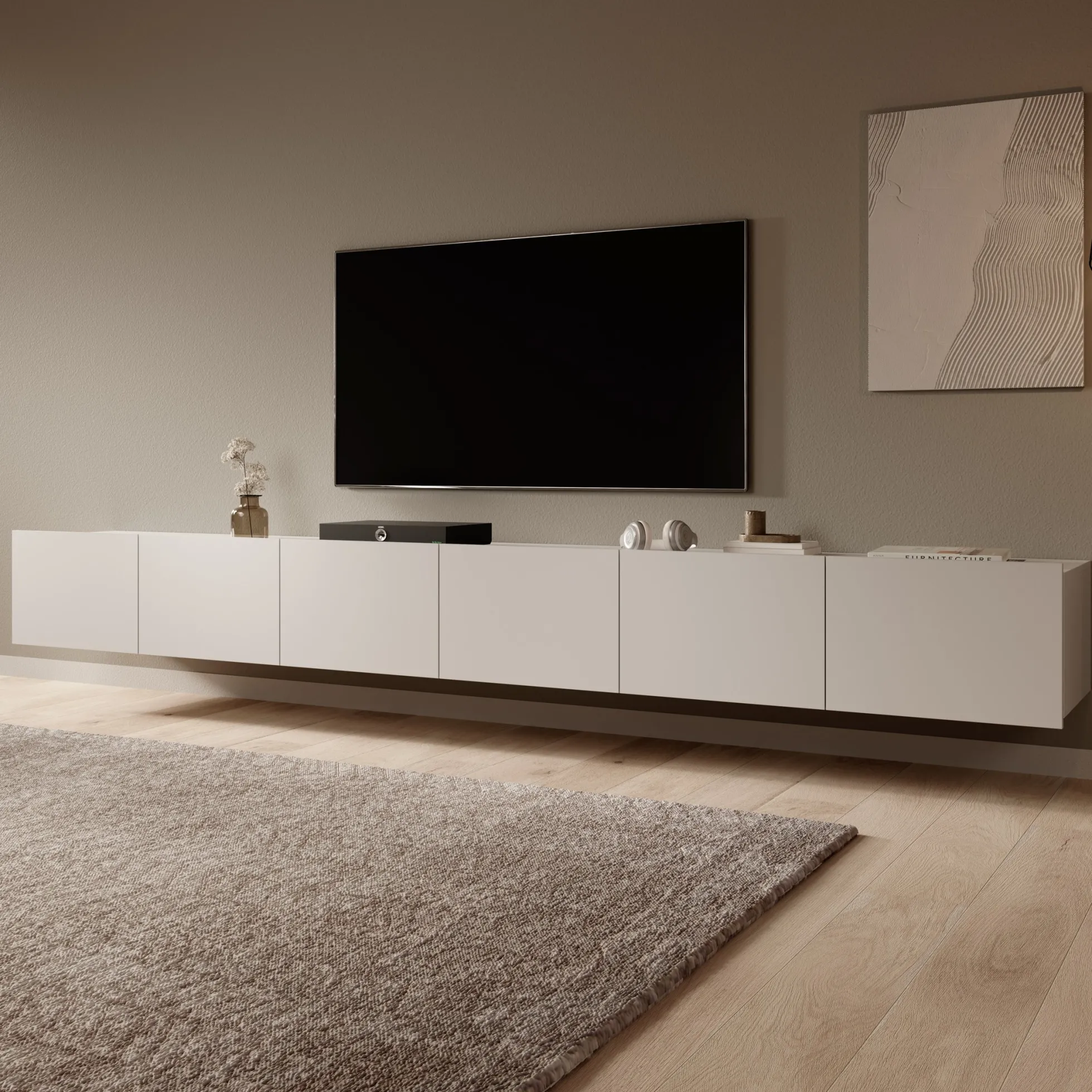 Calgary - TV-Meubel - met 6 deuren - Beige - 300x43x37 cm