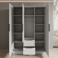 Caliero - Kledingkast 3-deurs - Wit - 150x60x216 cm