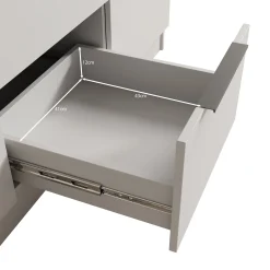 Caliero - Kledingkast 3-deurs met spiegel - Zwart - 150x60x216 cm