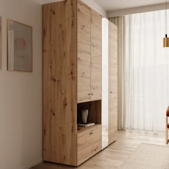 Calista - Kledingkast met 4 deuren - Eikenpatroon - 155x52x208 cm