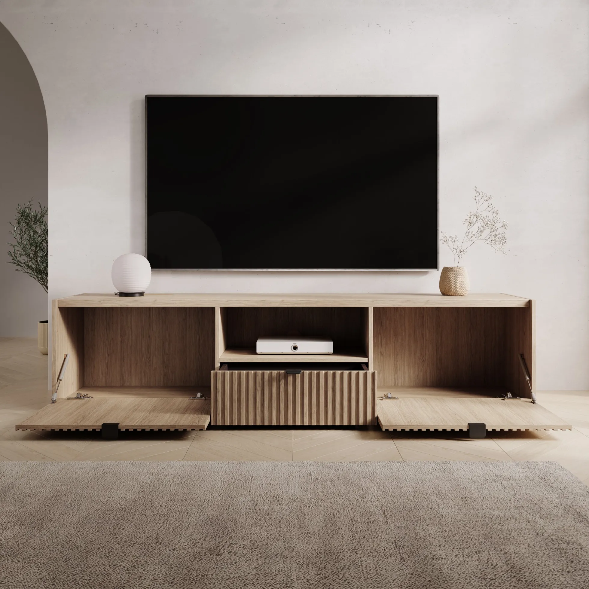 Callahan - TV-Meubel - Eiken - 179x40x42 cm