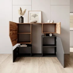 Canberra - Dressoir - Eiken/antraciet - 120x35x100 cm