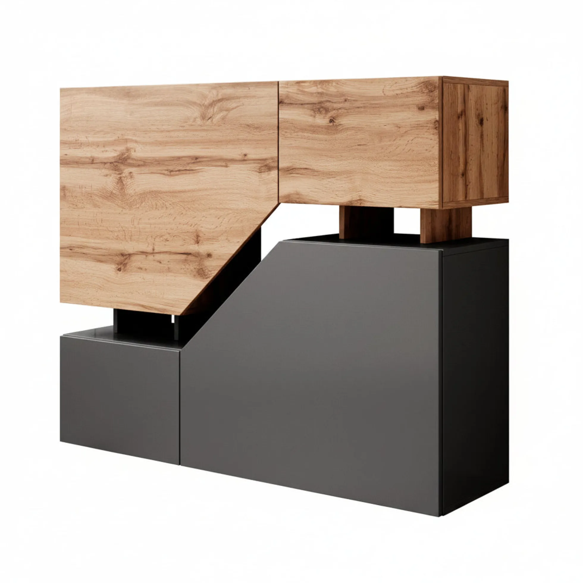 Canberra - Dressoir - Eiken/antraciet - 120x35x100 cm