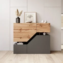 Canberra - Dressoir - Eiken/antraciet - 120x35x100 cm