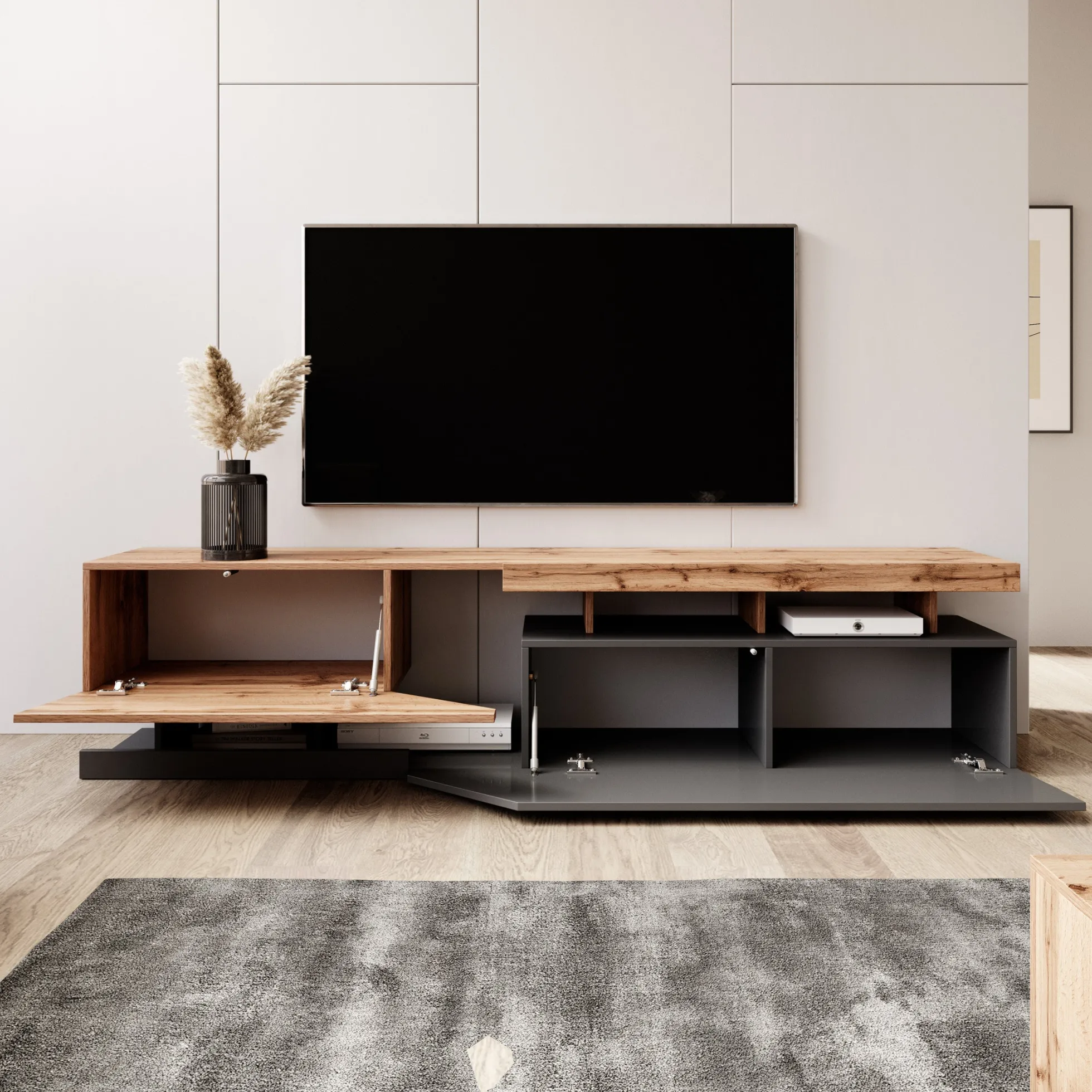Canberra - TV-Meubel - Eiken/antraciet