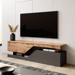 Canberra - TV-Meubel - Eiken/antraciet - 160 cm