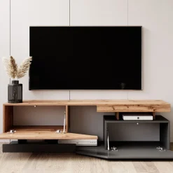 Canberra - TV-Meubel - Eiken/antraciet - 160 cm