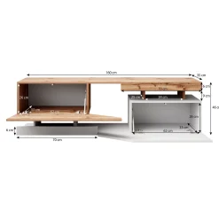 Canberra - TV-Meubel - Eiken/antraciet - 160 cm