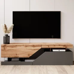 Canberra - TV-Meubel - Eiken/antraciet - 160 cm