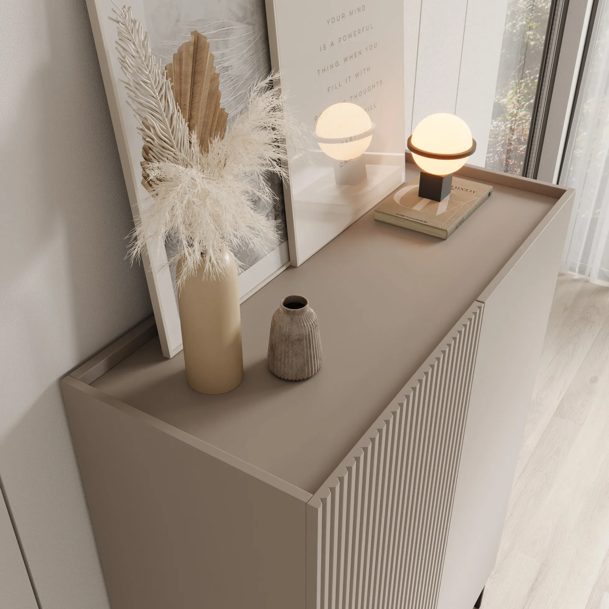 Capri - Dressoir - Beige - 100x42x140 cm