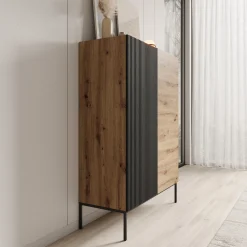 Capri - Dressoir - Eiken - 100x42x140 cm