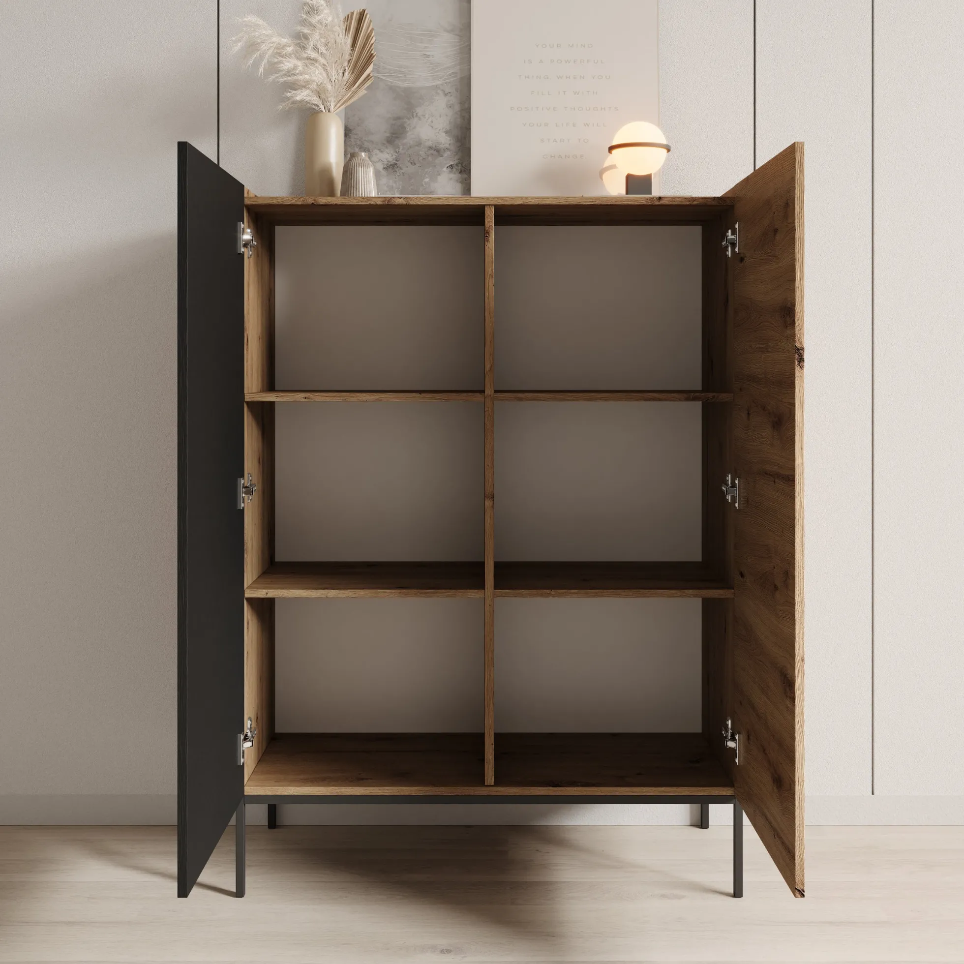 Capri - Dressoir - Eiken - 100x42x140 cm