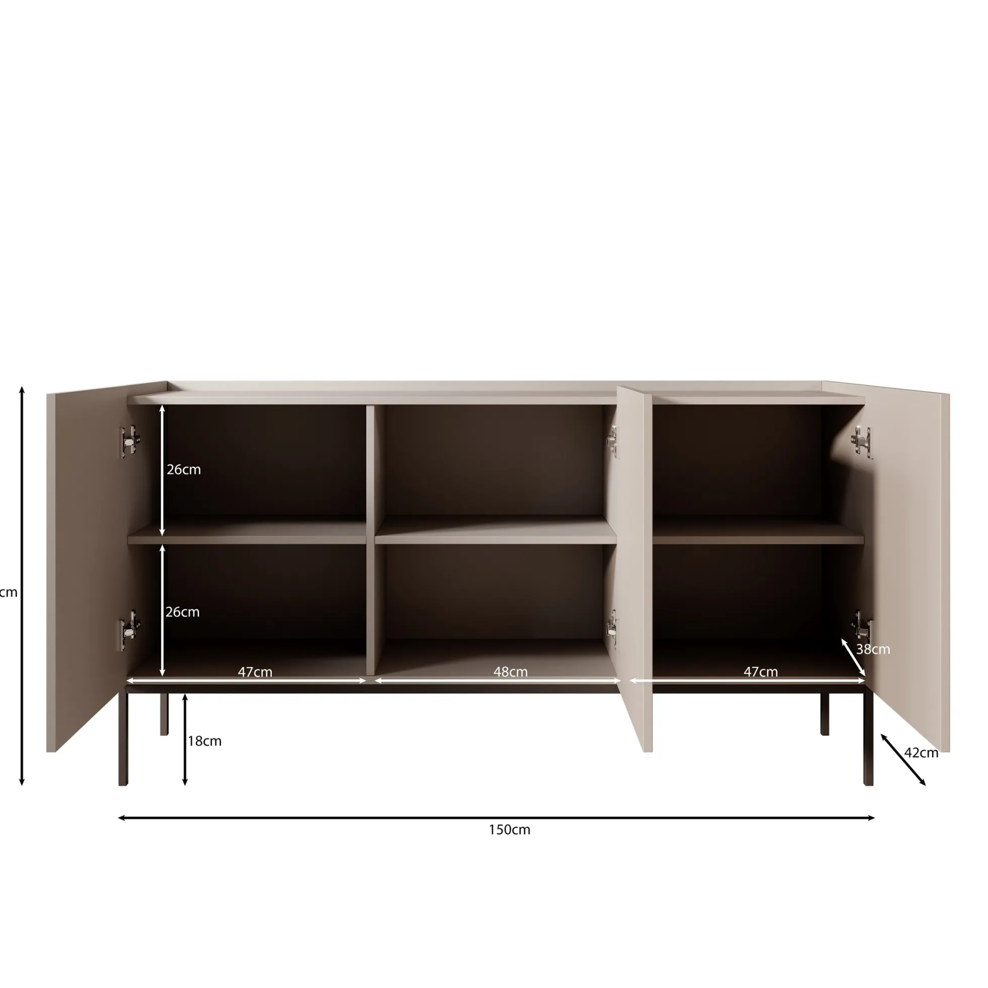 Capri - Dressoir - Eiken - 150x42x80 cm