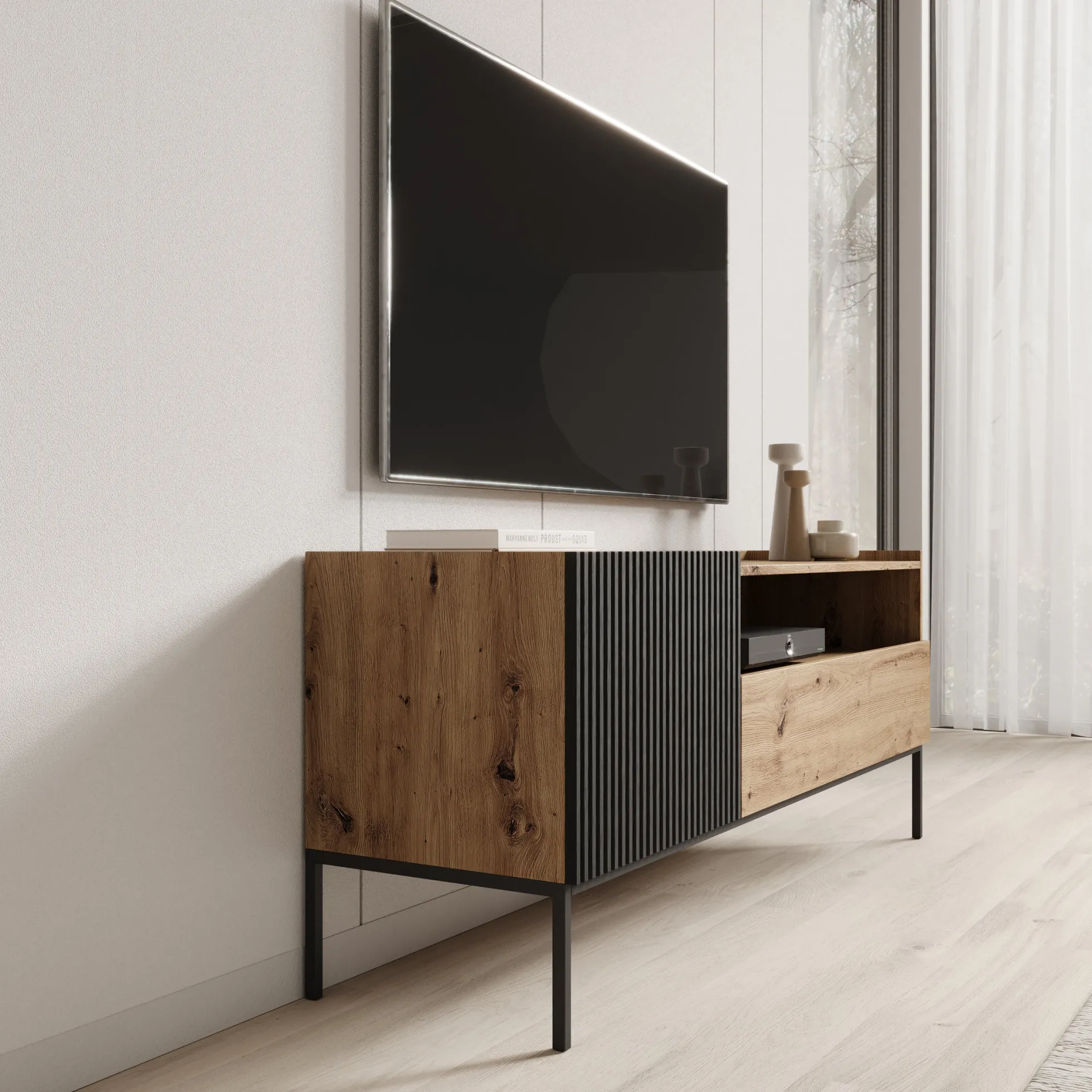 Capri - TV-Meubel - Eiken - 150x42x60 cm