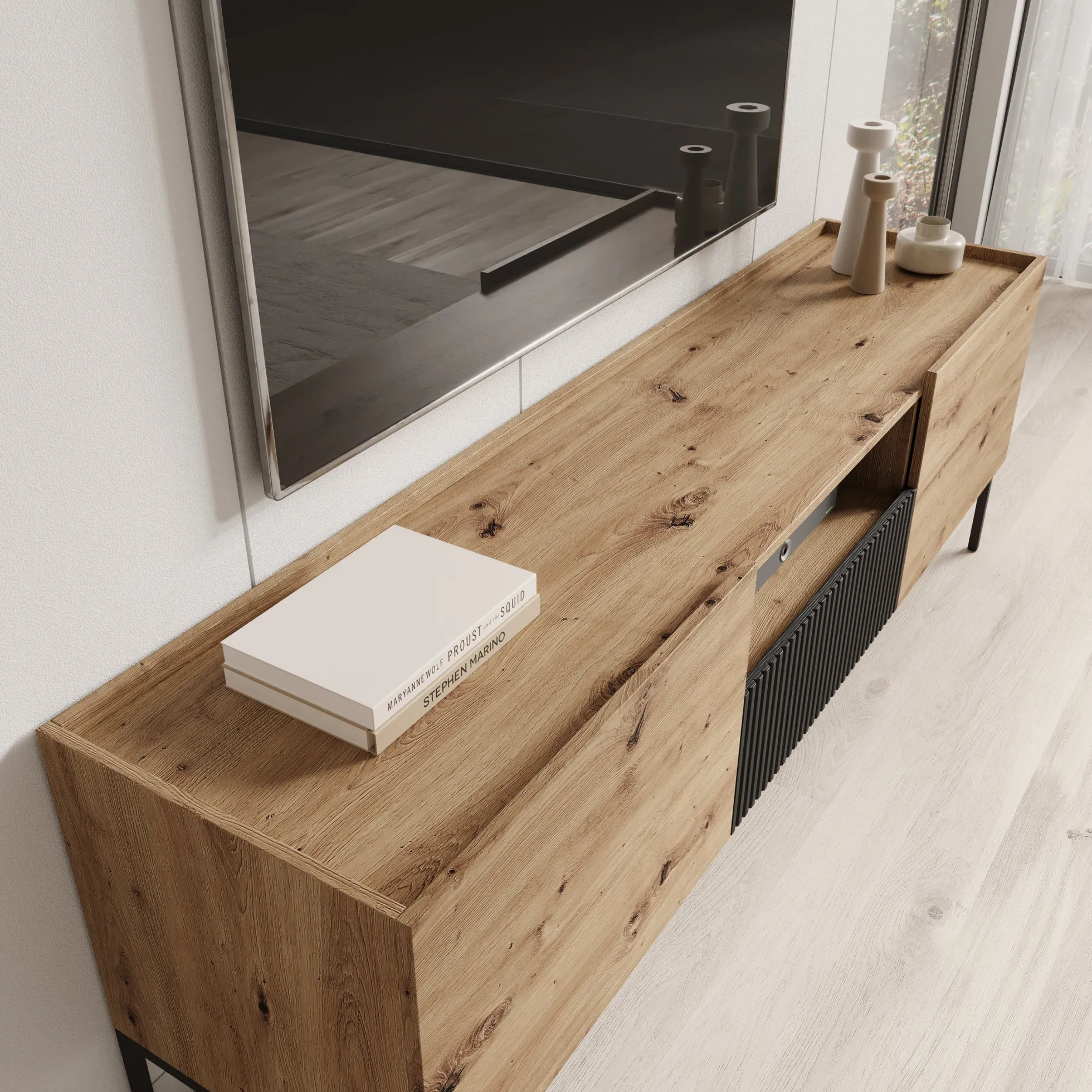Capri - TV-Meubel - Eiken - 180x42x60 cm