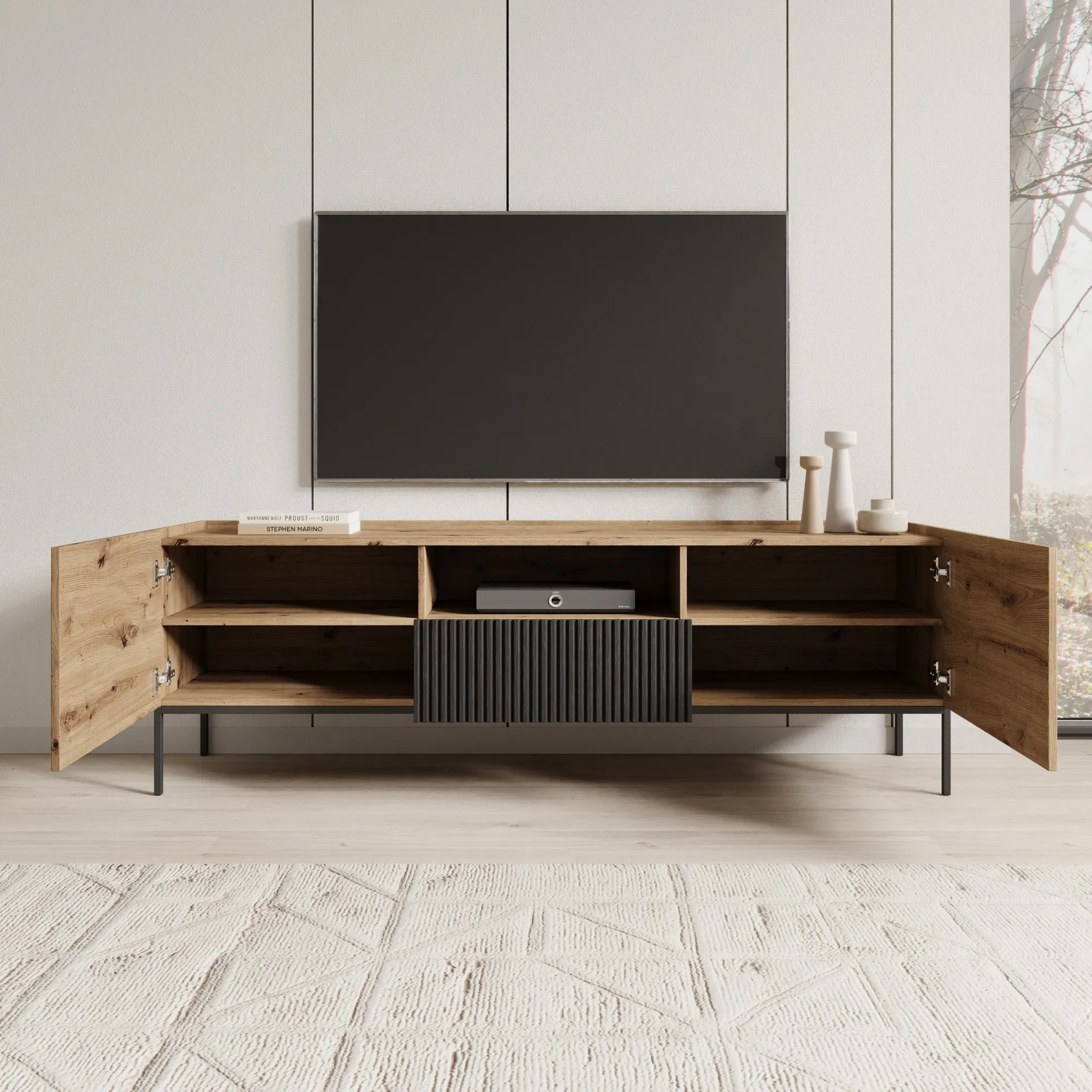Capri - TV-Meubel - Eiken - 180x42x60 cm
