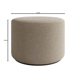 Caracas - Poef - Stof beige - 61x61x44 cm