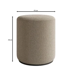 Caracas - Poef - Stof beige - 41x41x44 cm